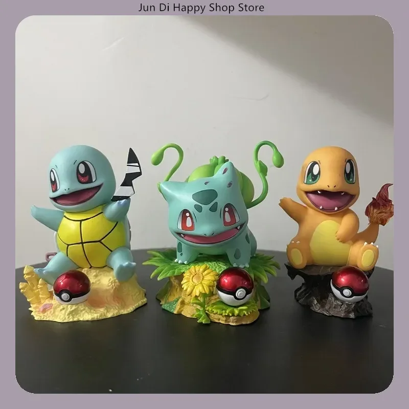 

10cm Bulbasaur Squirtle Charmander Cute Anime Figure Collection Desktop Decoration Ornament Toys Gifts For Fans