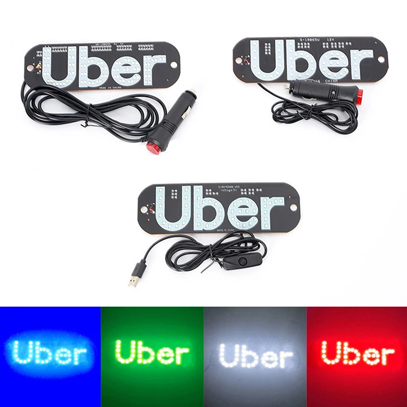 Señal de luz para coche, calcomanía de luz para parabrisas de coche con ventosas, luz de señal de Taxi, lámpara indicadora de cabina, encendedor de cigarrillos/USB