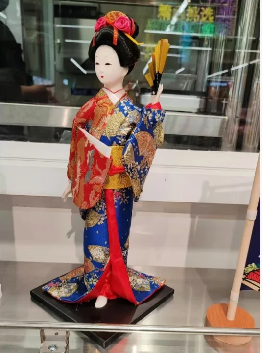30cm Kawaii Japanese Lovely Geisha Figurines Dolls with Beautiful Kimono New House Office Decoration Miniatures Birthday Gift