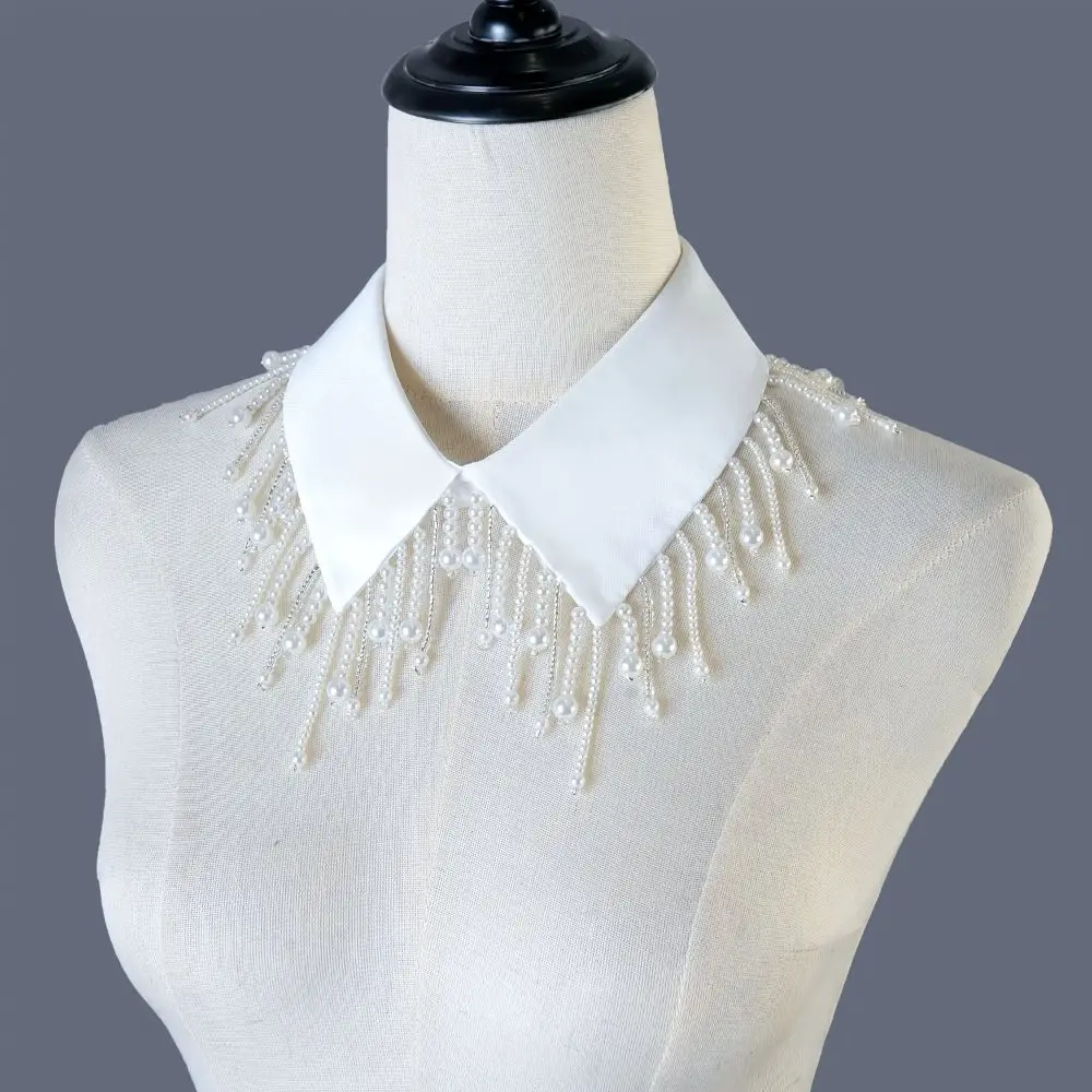 Gift Handmade Pearl Fake Collar Exquisite Elegant Beaded Fake Collar French Style Retro Decorative Neckline Evening Wear