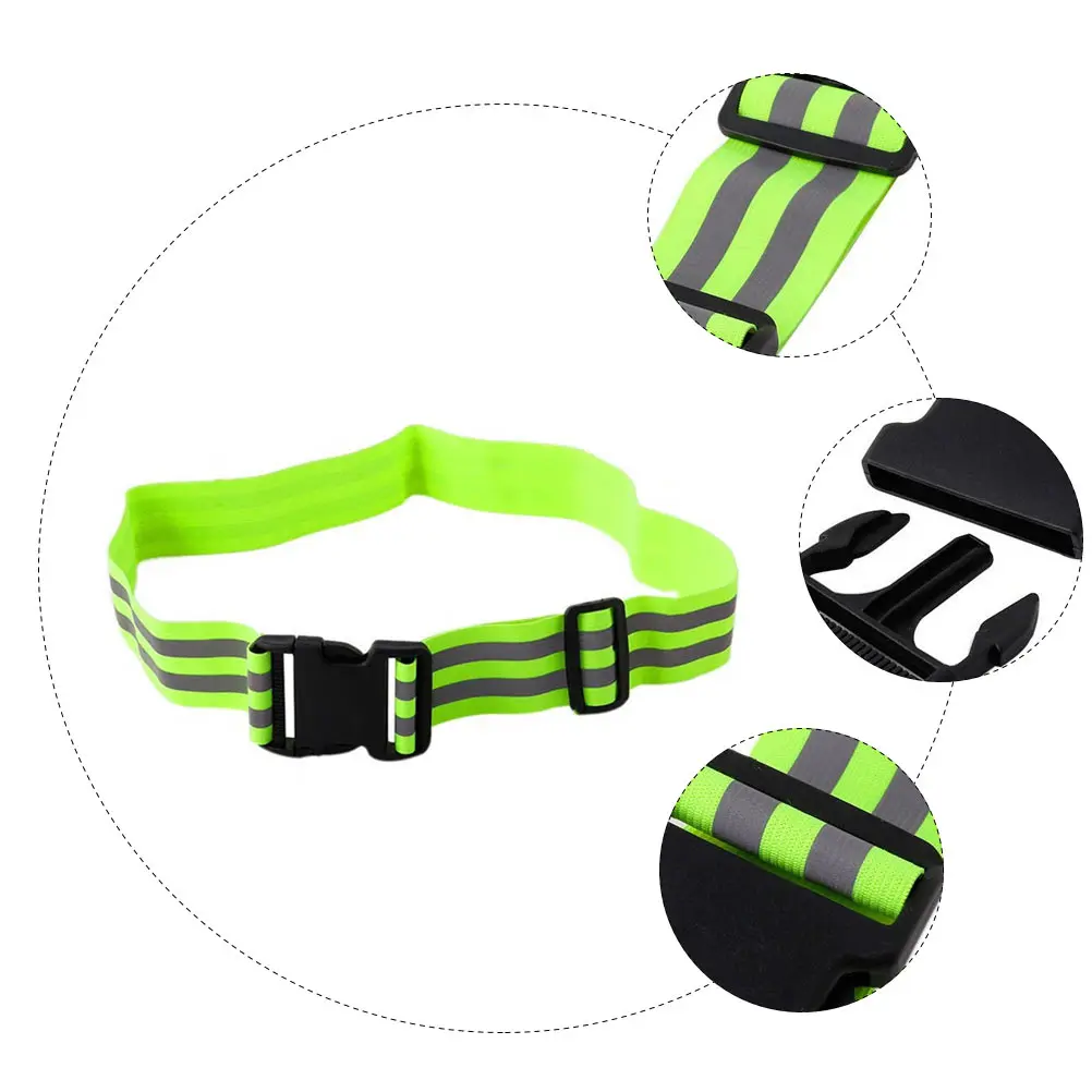 

2Pcs Reflective Shoulder Strap Belt High Visibility Adjustable Running Safety Gear for Outdoor Sports Exercise Green