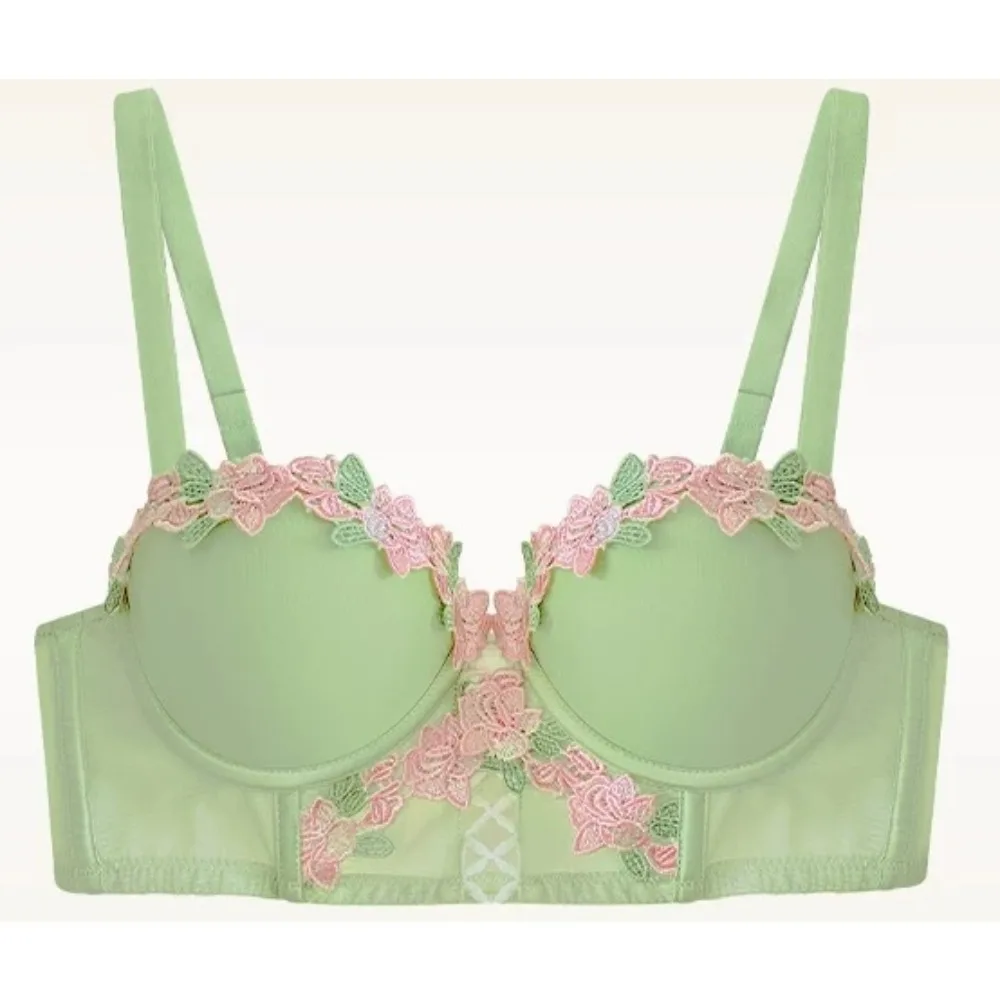 BANERDANNI Japanese Sweet Lace Bra 2Pcs Set Push‑Up For Small Bust Soft Breathable Daily Comfort Women Intimate Underwear Kit