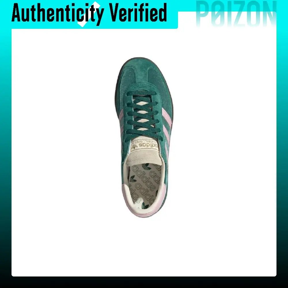 Adidas Originals HANDBALL SPEZIAL Synthetic Leather, Split Cow Leather Low top Skateboard Shoes Women's Green Pink JI2648