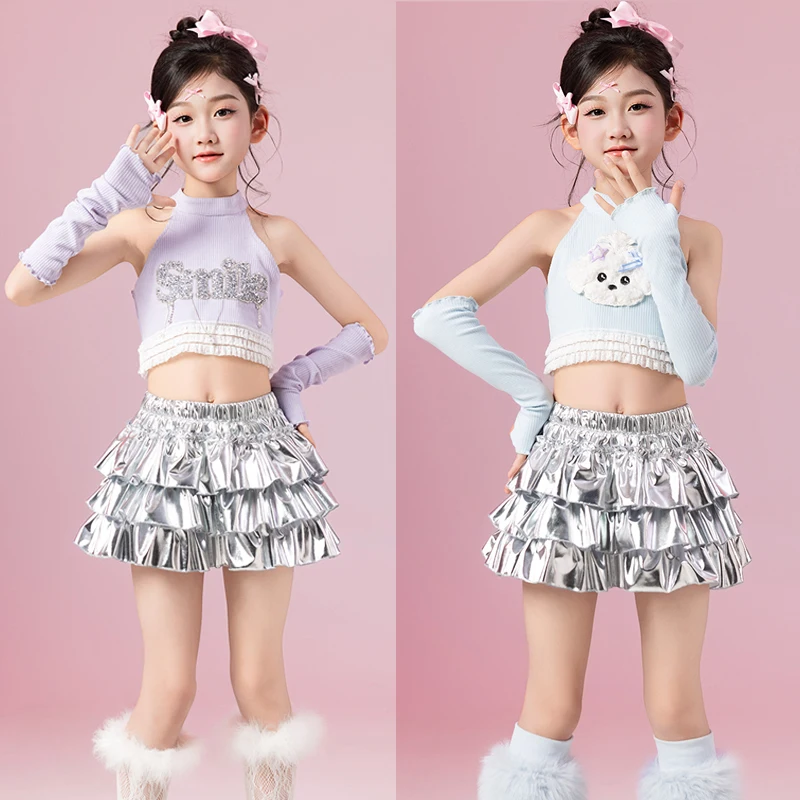 

Kids Performance K-pop Outfit Children Jazz Dance Costumes For Girls Group Competition Suits Stage Catwalk Rave Wear XS9772