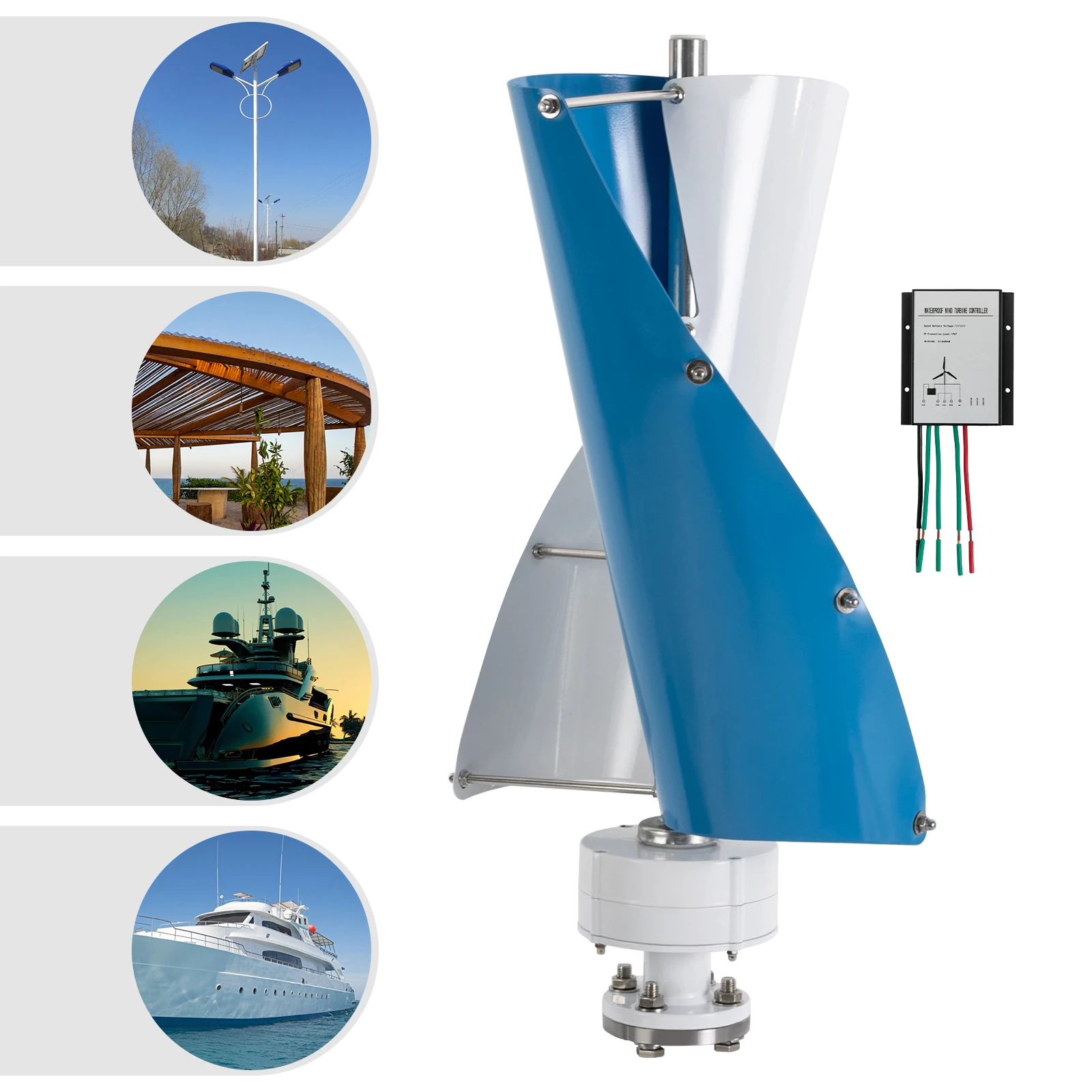 500W Vertical Axis Wind Turbine Generator with Controller Power Generation