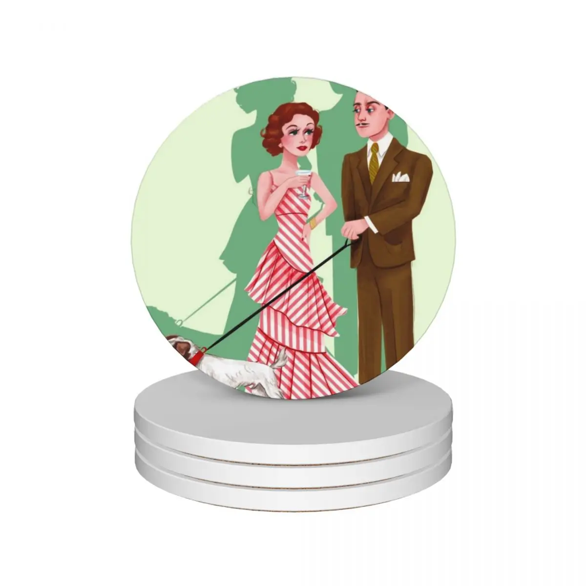 The Thin Man - Myrna Loy & William Powell Ceramic Coasters (Set of 4) coffee cup stand for coffee mugs pot Coasters