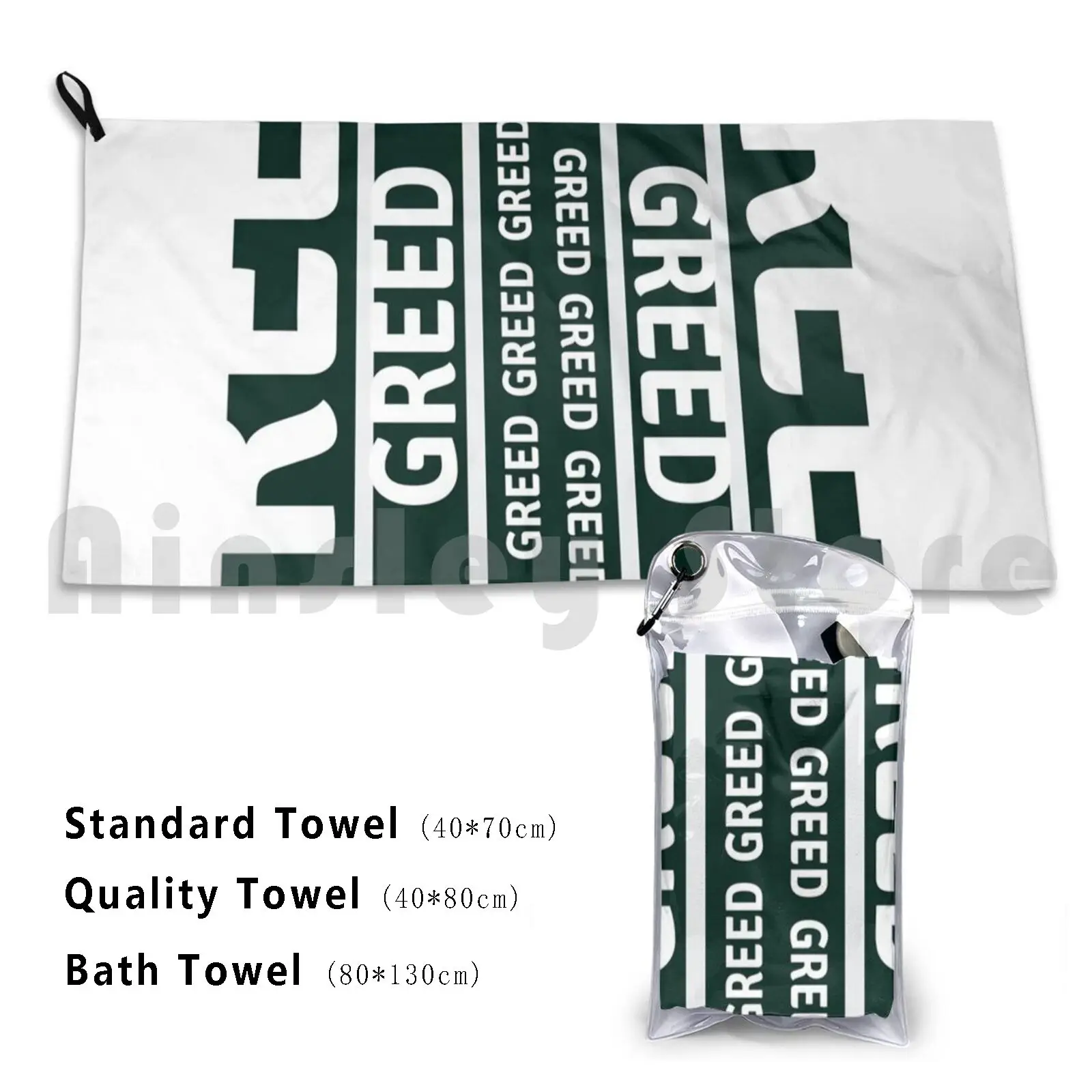 Serviette de plage originale Sin V.1 Greed, serviette de qualité à séchage rapide, vert magique, drame Cool, symbolisme de théâtre intéressant