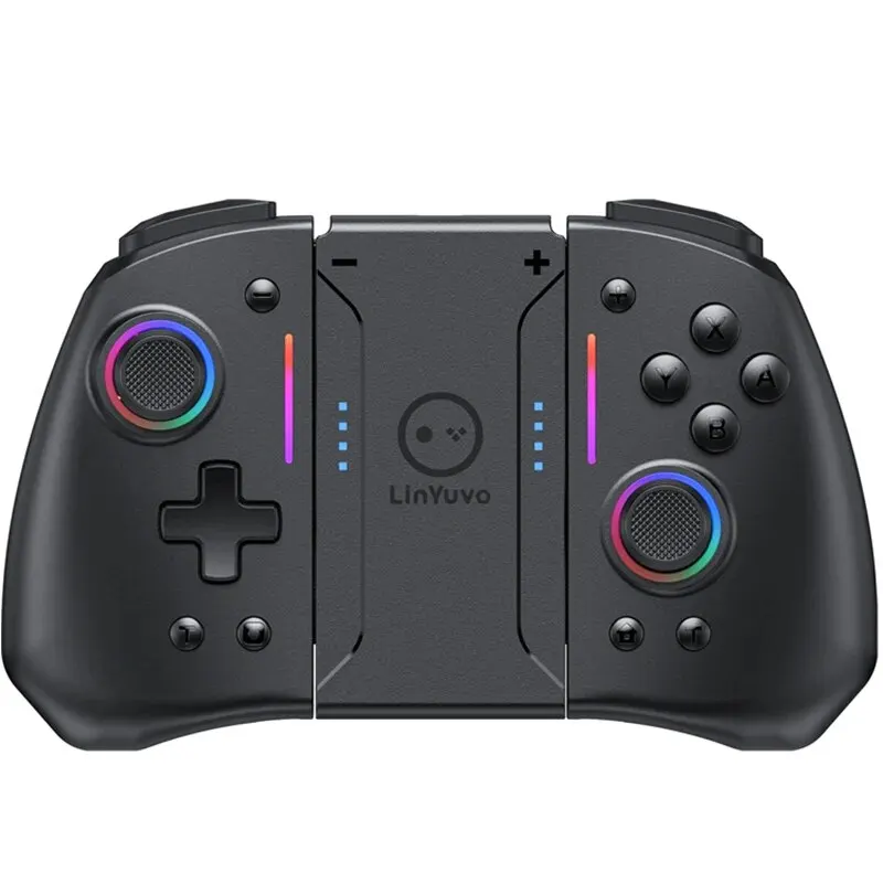 LinYuvo KS42 Meteor Light Joy-pad sem fio com luzes RGB de 8 cores para Switch/Lite/OLED, com programável, Turbo e vibração