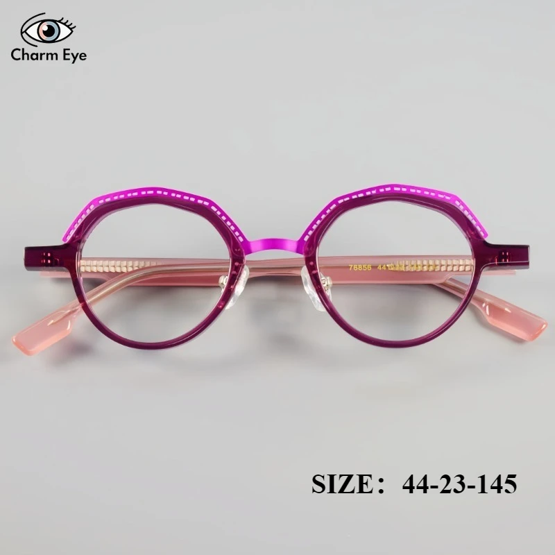 

Новые женские оптические очки высокого класса, многоугольная оправа из ацетата + металла, модные мужские очки для близорукости с защитой от синего света