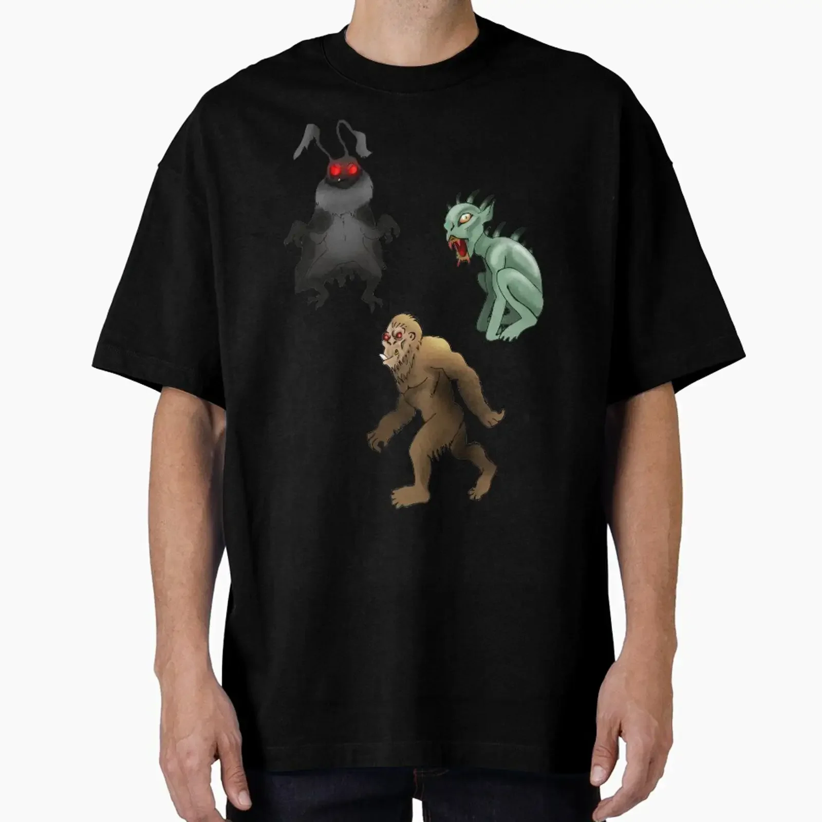 cool cryptids designed and sold by adrart7 vintage Washed graphic Soft Slightly fashion Versatile Casual Breathable