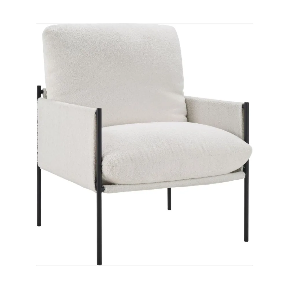 

Accent Chair for Living Room,Arm Chair for Bedroom,with Wide Large Plus Size Cushion,Metal Frame,Reading Bedroom Chair