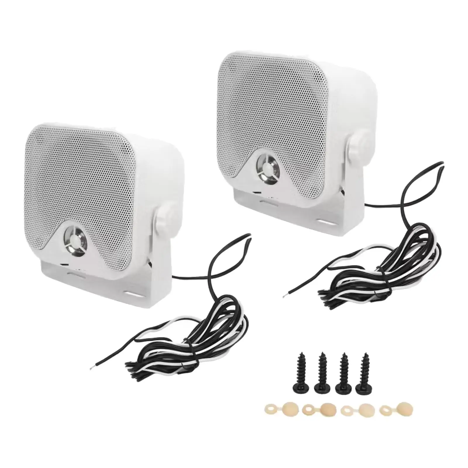 2x Marine Speakers 2x50W Heavy Duty White Weather Resistant 2 Way Outdoor Speakers for Tractor Cars Boats Motorcycles UTV