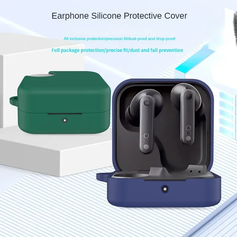 BeisDirect Funda De Silicona Anticaídas Para CMF Nothing Buds Pro 2 Con Mosquetón – Azul Oscuro