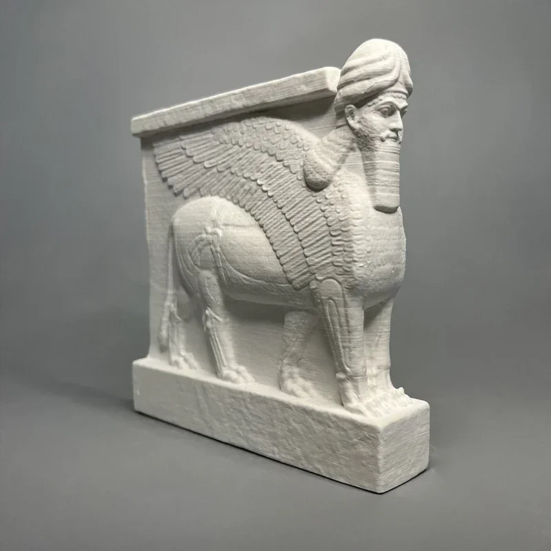 Iraqi Assyrian cultural people head-winged bull statue plaster sculpture decoration home birthday creative ornaments