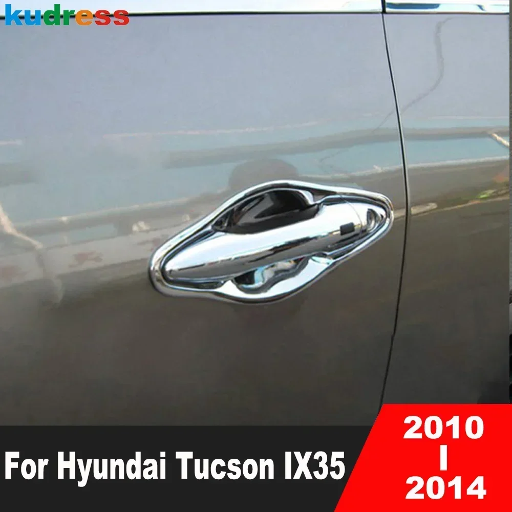 

Door Handle Cover Trim For Hyundai Tucson IX35 2010 2011 2012 2013 2014 Chrome Car Accessories Side Door Handle Bowl Cup Overlay