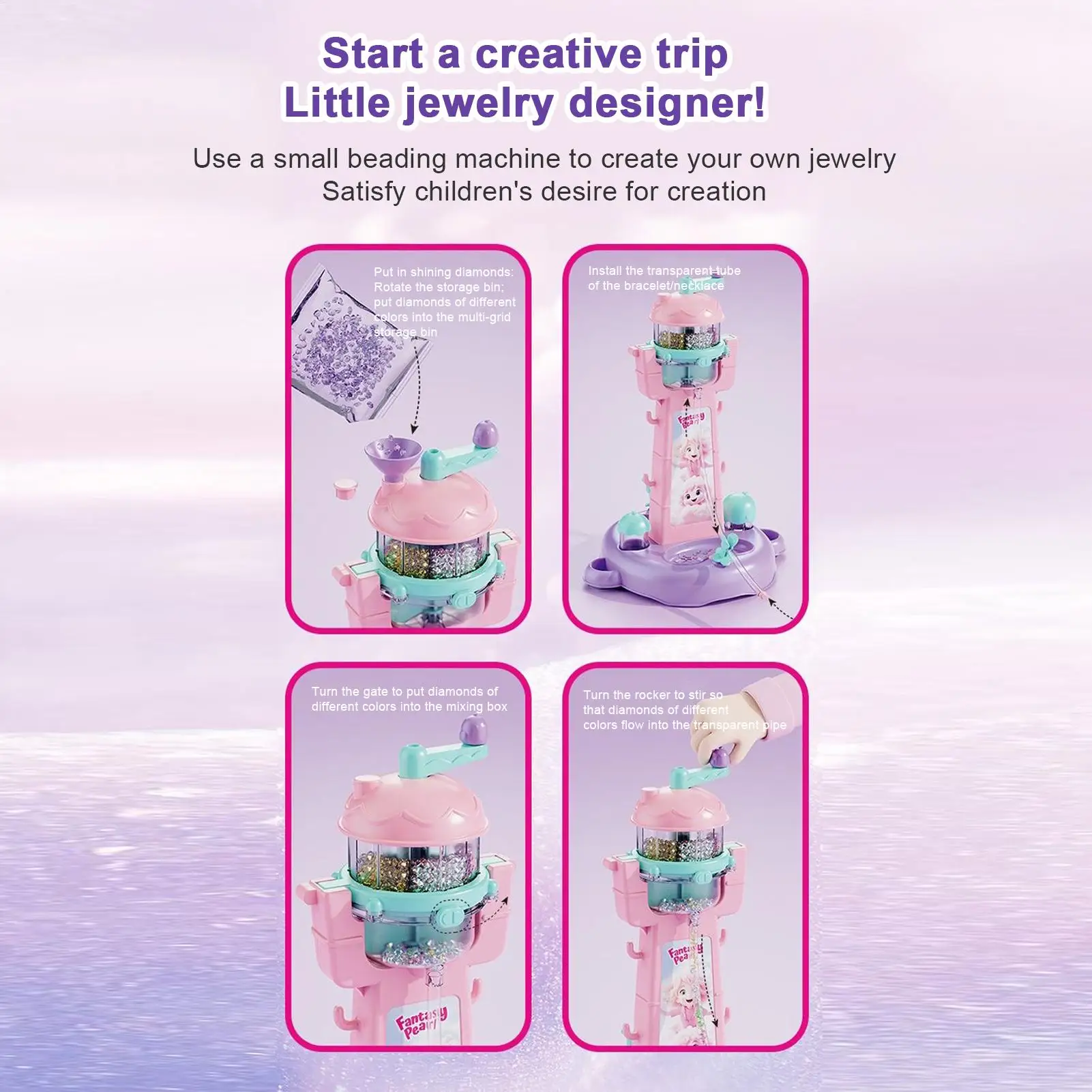 Zestaw do robienia bransoletek Maszyna do robienia bransoletek z zawieszkami Zabawka jubilerska Rękodzieło Świąteczne prezenty do pończoch dla dzieci Dziewczynka 3 lata