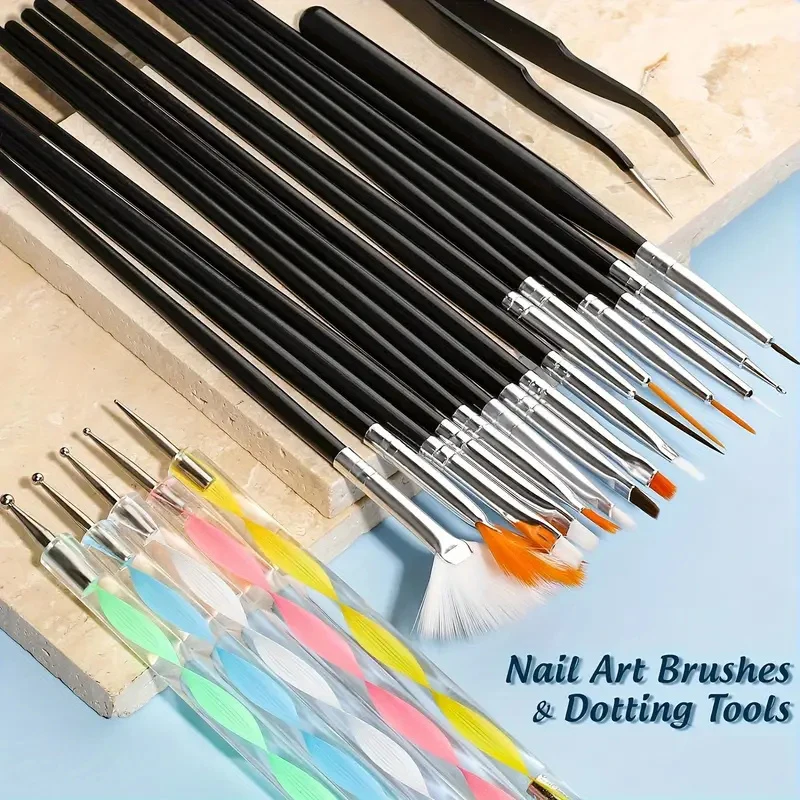 Nail Kit Manicure Strip Art Nail Borstels Nail Art Sieraden Set Beginners Nagel Accessoires Nail Art Sieraden Set Setnail Art Tools