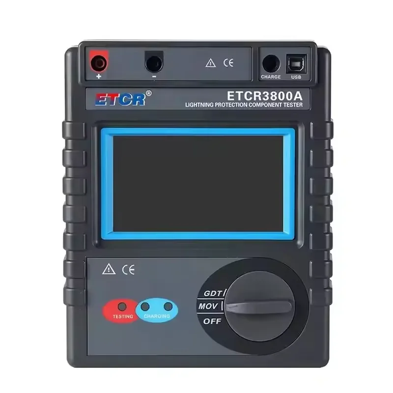 ETCR3800B Intelligent Lightning Protection Tester Performance Testing for Sensitive Resistors Discharge Tubes Resistance