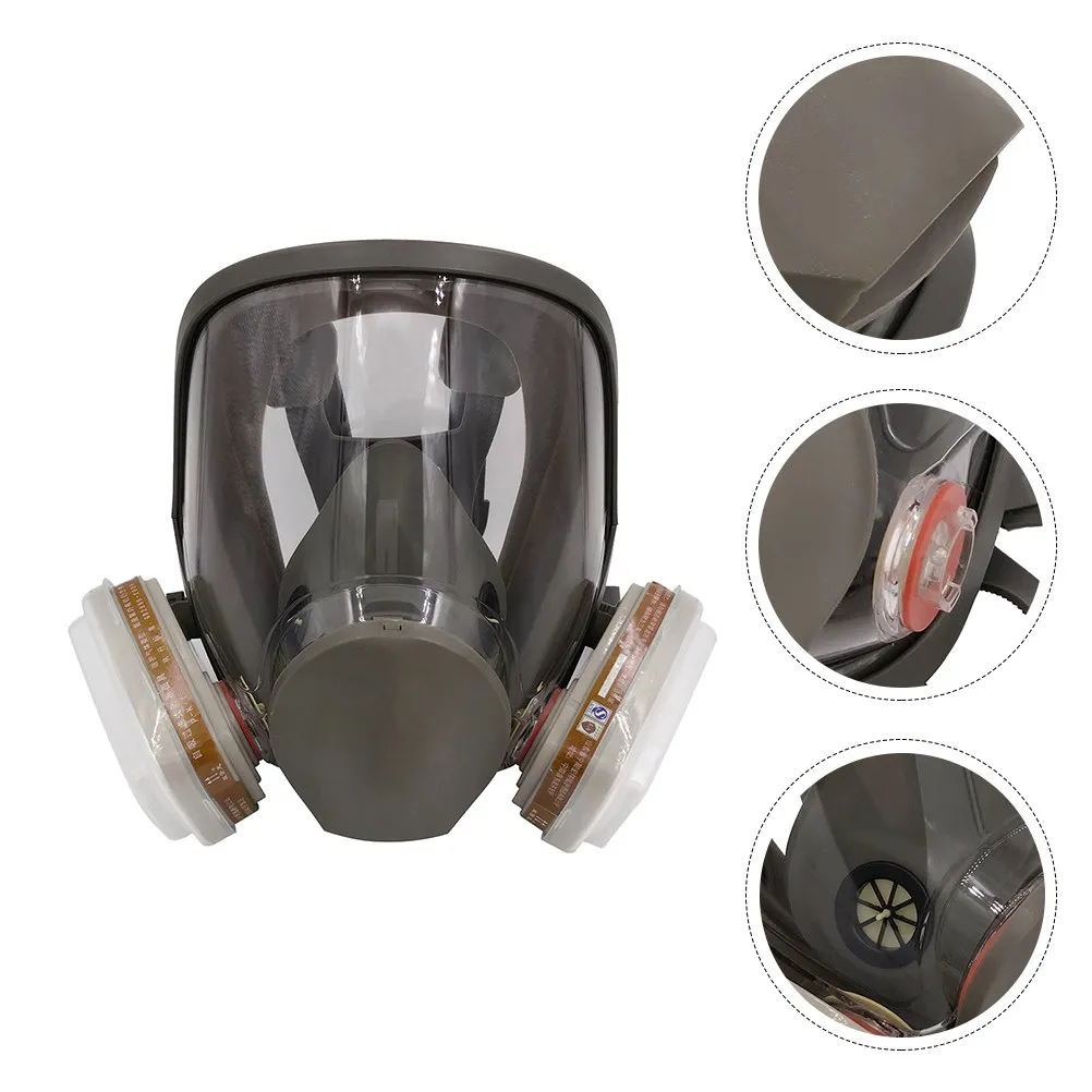 

1Pcs Gas Mask Professional Full Face Breathing Mask Eye Protection Durable Impact Resistant Comfortable Protective Cover