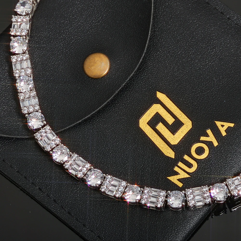 ESKEEM Новая 6,5 мм теннисная цепочка со льдом и бриллиантами, посеребренная латунь, блестящий круг, квадратное ожерелье с кубическим цирконием, женские ювелирные изделия в стиле хип-хоп