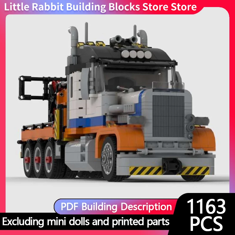 City Car Model MOC Building Bricks Heavy Tow And Rotator Truck Modular Technology Children Holiday Gifts Assemble Toys Suit
