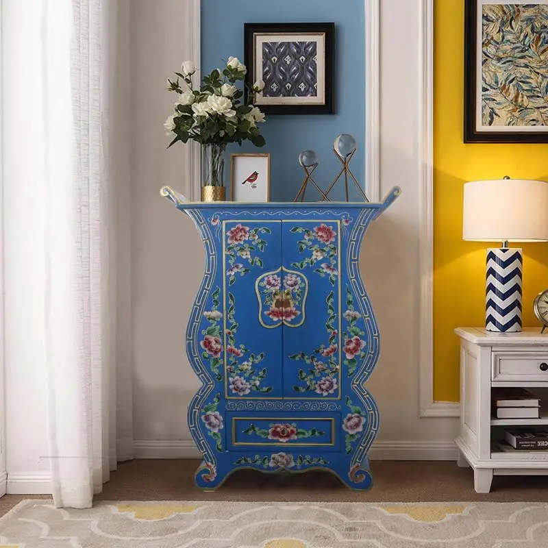 

Modern simple wine cabinet decorative cabinet household small apartment classical painted foyer cabinet