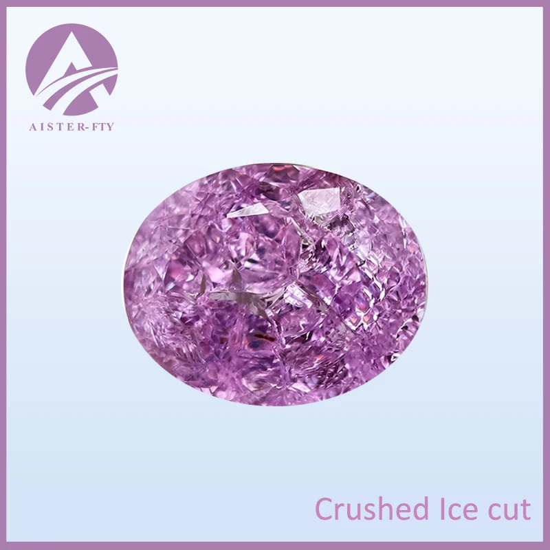 

Lavender Color Crushed Ice Cotton Special Style Oval cut YAG Gemstone Stones Loose Gemstones for Making Jewelry DIY