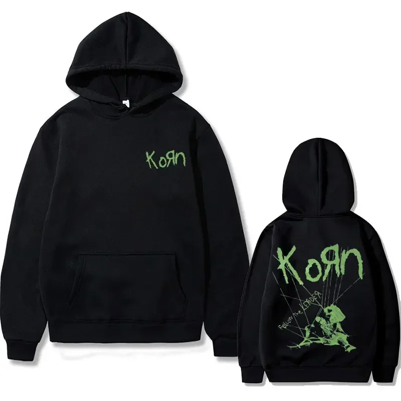 Rock Band Korn Ftl 25 Follow The Leader Graphic Hoodie Men Women Gothic Casual Clothes Oversized Sweatshirt Mens Vintage Hoodies