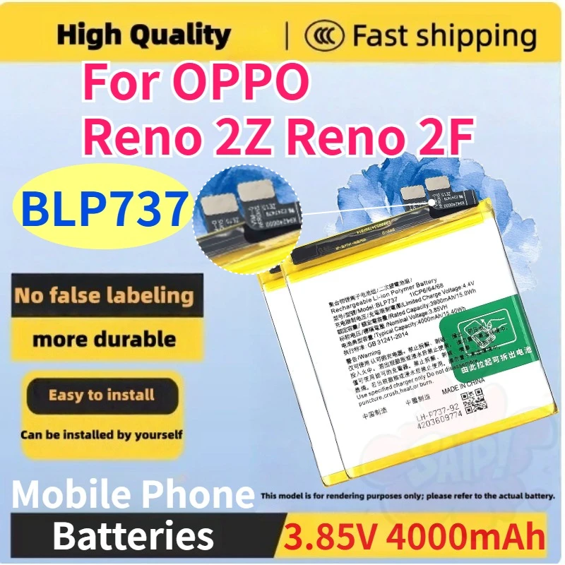 2027 New BLP737 4000mAh For OPPO Reno 2Z Reno 2F  Replacement Phone Battery+Free Tools 3.85V 15wh in Stock