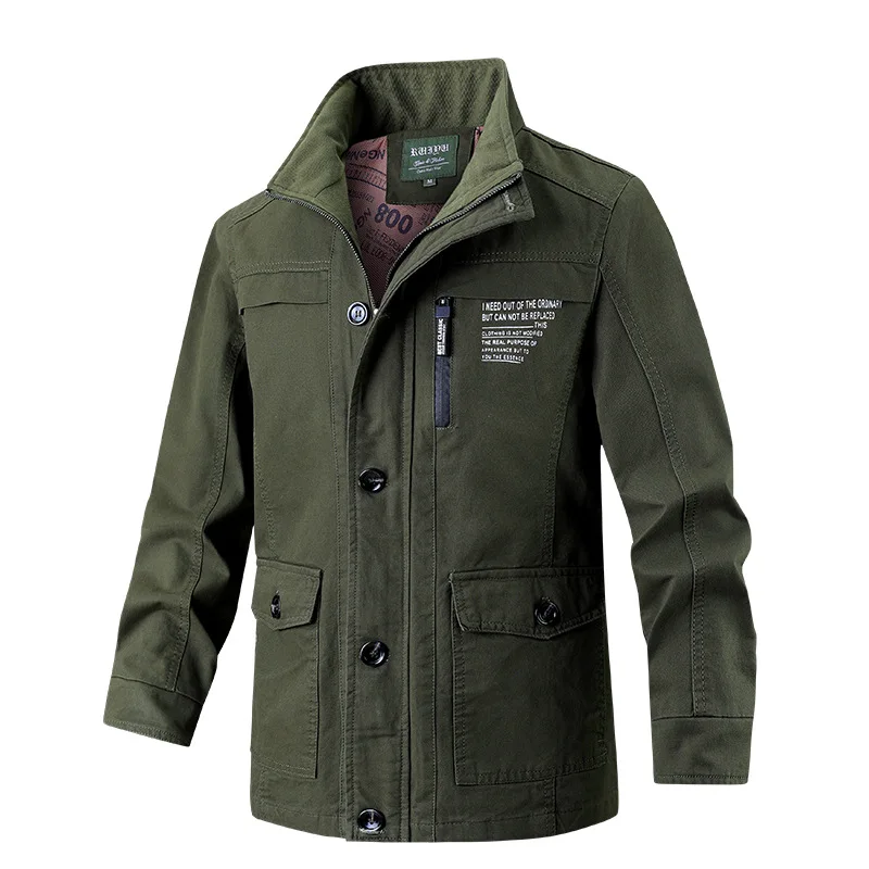 2025 Spring and Fall fashion men's coat Pure cotton outdoor casual trend loose plus size jacket