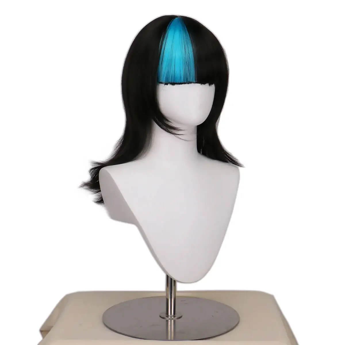 2026 Kinji Hakari Wig Black Blue Shoulder Length Kirara Hoshi Cosplay Wig Jujutsu Kaisen for Kinji Hakari Halloween Party Role