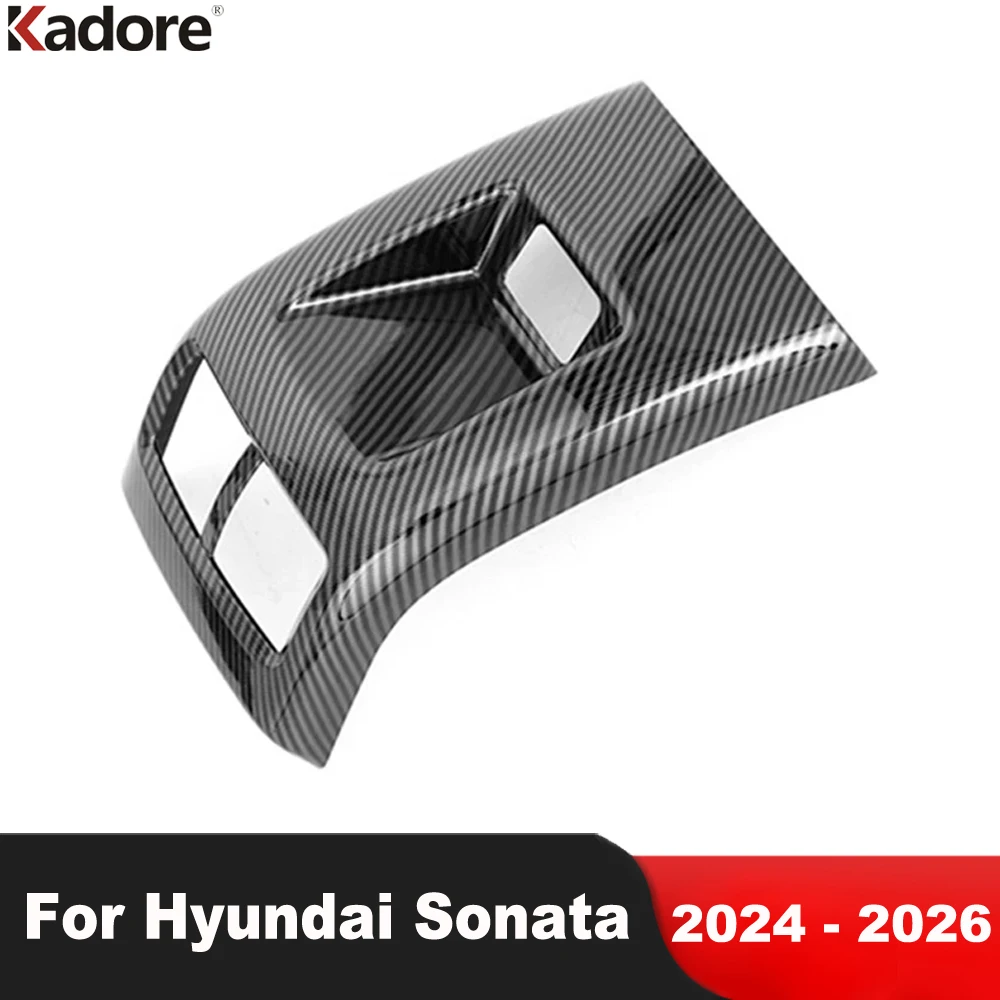 

For Hyundai Sonata 2024 2025 2026 Carbon Fiber Car Armrest Box Rear Air Condition Vent Outlet Cover Trim Inteiror Accessories