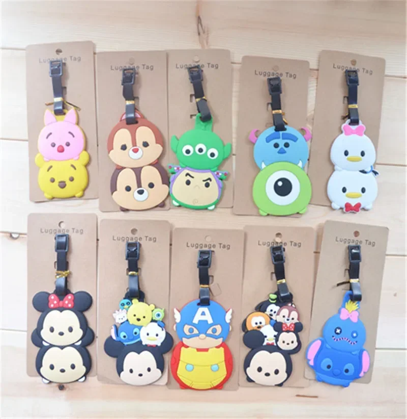 

Disney cartoon Mickey Spider-Man Donald Duck Luggage Tag Creative Cartoon Silicone Pass Holders