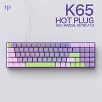 K65 Wired Mechancial Gaming Keyboard Hot Swappable RGB Backlit Simple Design DIY Keyboard for PS4 PC Win Mac Gamer