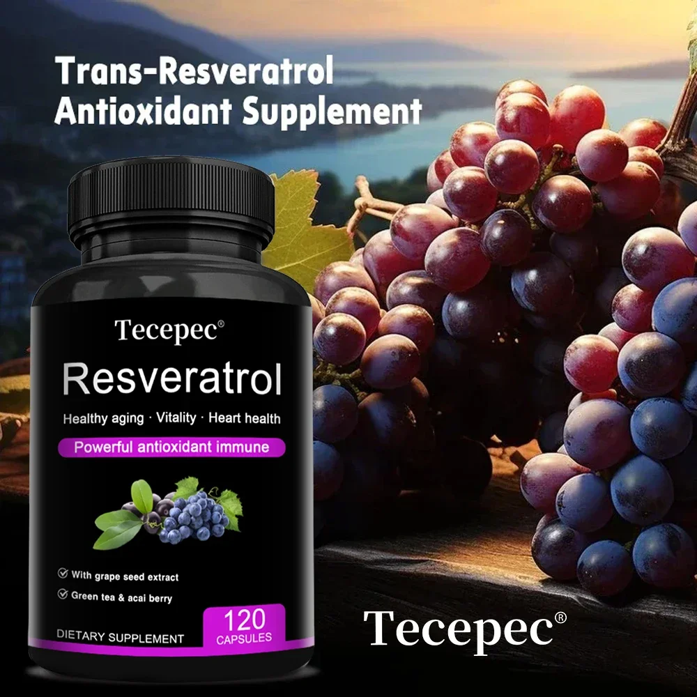 

Resveratrol Extract - Antioxidant Supplement for Heart and Cell Health, Supports Healthy Skin and Immune System Supplements