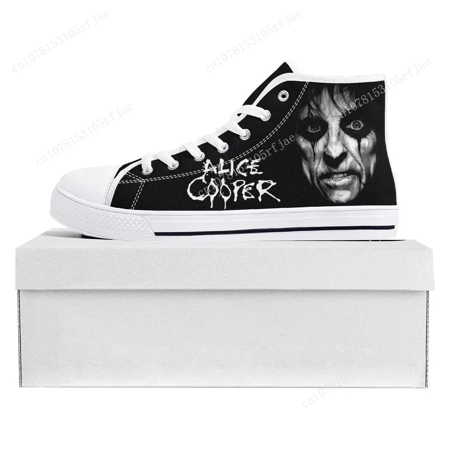 Alice Cooper Rock Singer Pop High Top High Quality Sneakers Mens Womens Teenager Canvas Sneaker Casual Couple Shoes Custom Shoe