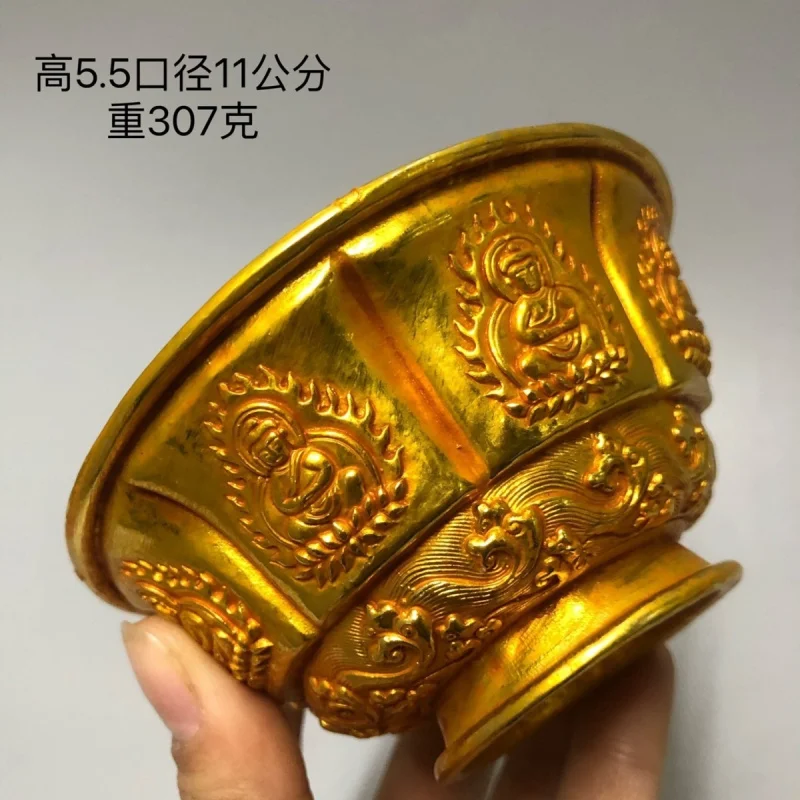 

Vintage Light Luxury Gilded Offering Bowl for Buddha Water Offering Bowl Western Buddha Statue Water Purification Cup Holy Water