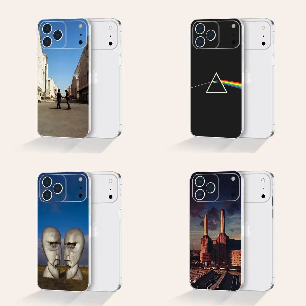 

P-Pink-es F-Floyd-es For iPhone 17,16,15,14,13,12,11 Pro,Max,Plus,X,XS,XR,SE4,E Mini Transparent Soft Protective Shell