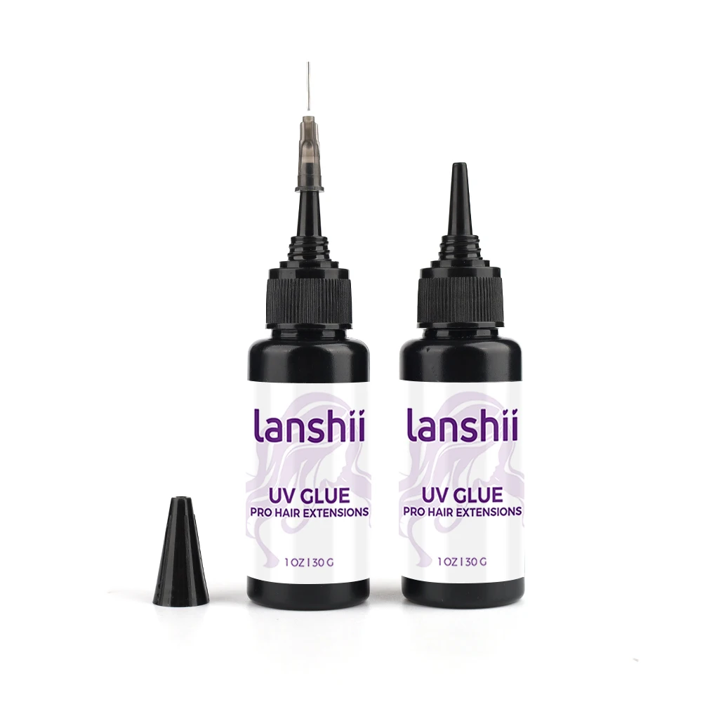 

Клей для наращивания волос Lanshii 30г UV – Быстросохнущий невидимый клей для систем наращивания волос с УФ-лампой
