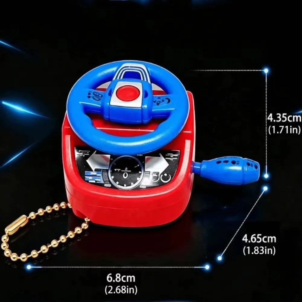 Simulated Steering Wheel Mini Fidget Keychain Illuminated Cartoon Anti-Stress Rotatable Funny Stress Relief Keychain For Adults