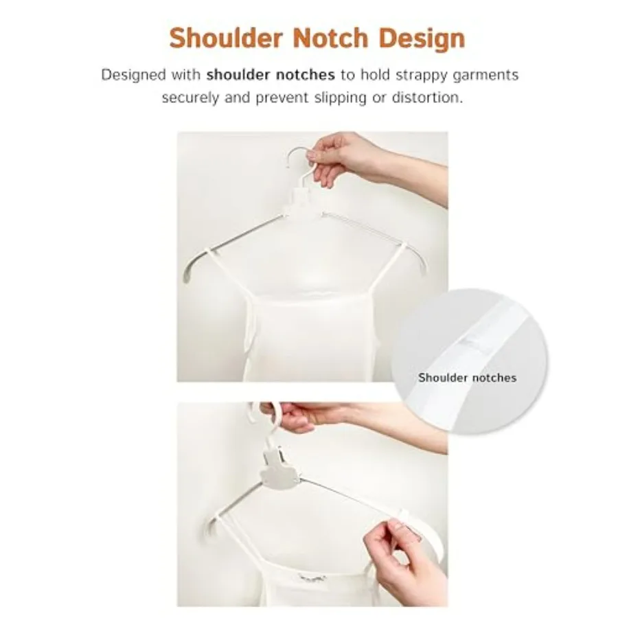 OneTouch Foldable Hanger with ButtonFold Design for Easy Storage and Organization Prevents Stretched Collars with AntiStretch N