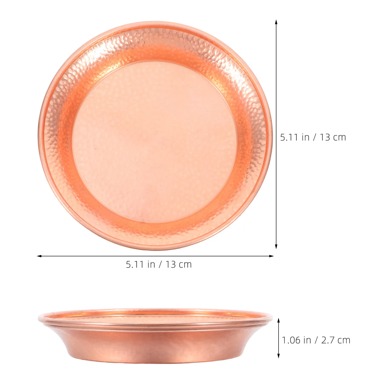 13Cm Hammered Copper Cat Bowl Luxury Metal Pet Food Water Dish for Cats Dogs Kittens Elegant Easy Clean Feeding Supplies