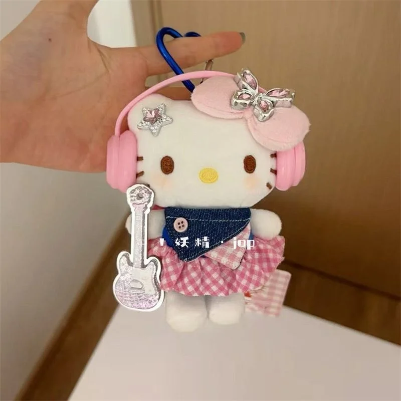 サンリオ ハローキティ 漫画 ピンク イヤホン エレキギター 蝶 ヘアデコレーション ソフトぬいぐるみ キーホルダー バックパック サスペンション