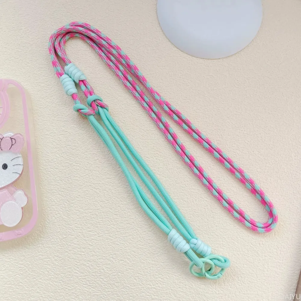 Cordão universal 2 em 1 ajustável para celular, estilo ins, trançado, pescoço, ombro, alça de pulso para viagens ao ar livre