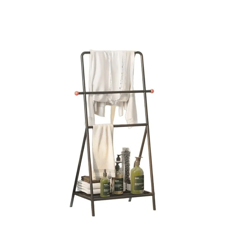 Hanger household multi-layer bathroom towel rack, non-punching bathroom rack, floor-to-ceiling high-end toilet towel rack