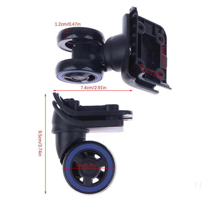 [YU] 1 ensemble de roues de bagages de remplacement, roues de valise de voyage, roue muette pivotante à 360 degrés pour valise, accessoires universels