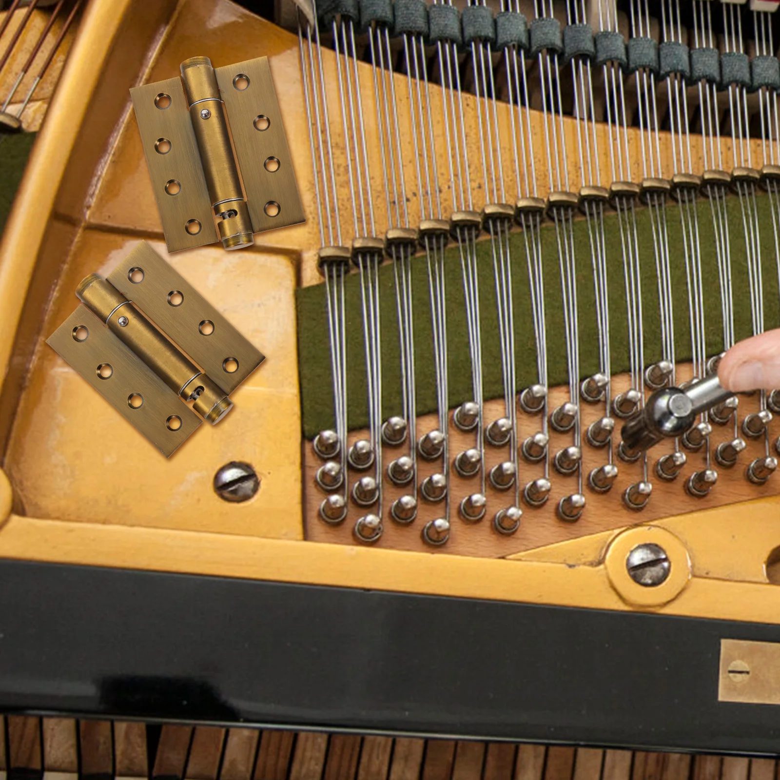 

2pcs Automatic Door Closer Heavy Duty Self Closing 4X3X3 Aluminum Alloy Screen Exterior Spring Metal Hinge Adjustable Wooden Use