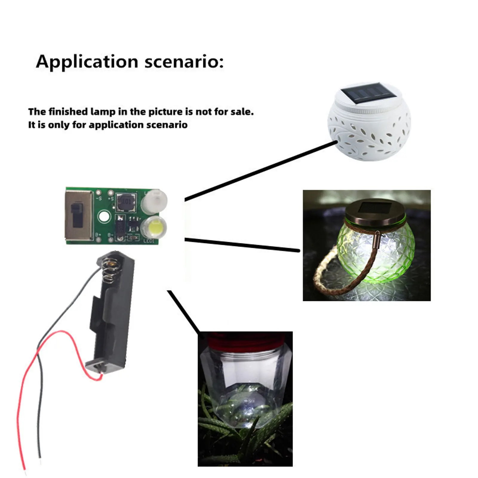 Kit de panneau de commande de lampe de pelouse solaire, PCB de charge, panneau de commande, 1.2V