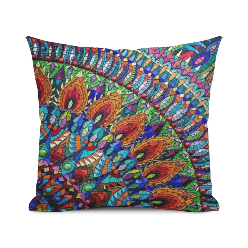 

Colourful Glass Mosaic Mandala Cushion Cover Home Decor Sofa Pillow Home Pillowcase