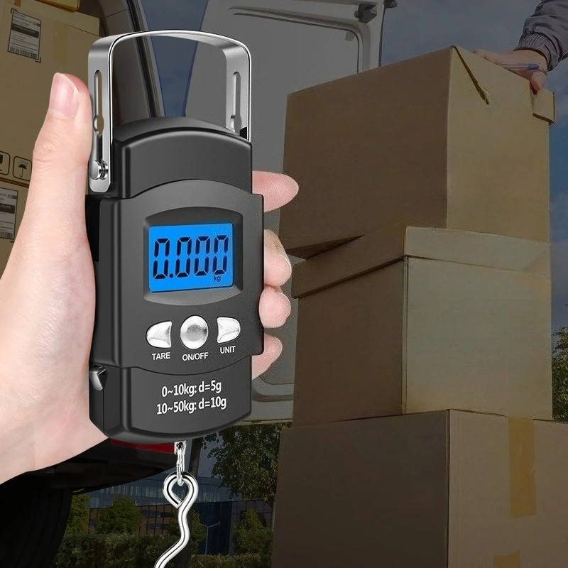 1pc Portable Electronic Scale with Tape Measure Rechargeable Version Portable Hanging Scale Express Luggage Fishing Scale